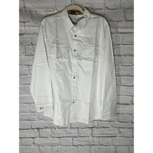 NEW Sangtree White Button Up Long Sleeved Shirt - Size Medium